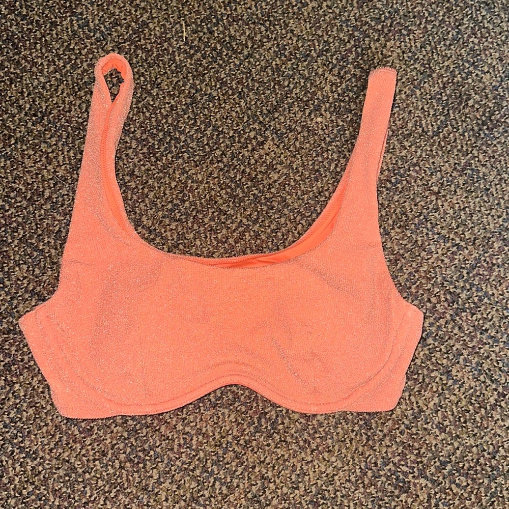 VS Pink The Wave Bikini Top Deep Coral Large underwire supportive swim